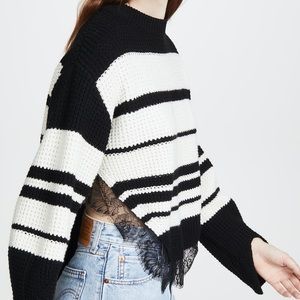 Self Portrait monochrome striped sweater